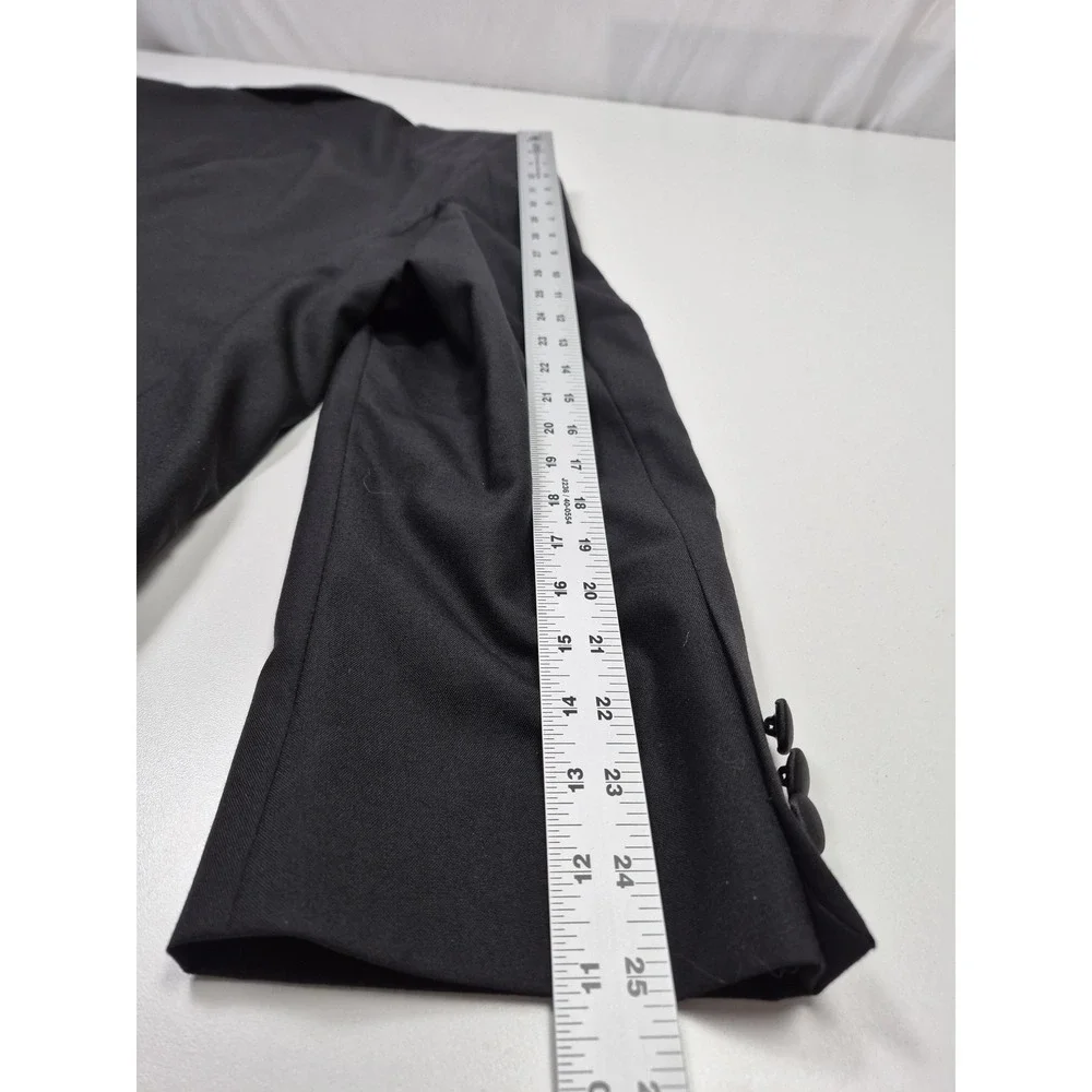 Giorgio Bissoni Suit Jacket Mens 48R Black Wool Tuxedo 1 Button Formal FLAW
